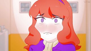 Red-haired Daphne takes off her panties in the toilet in front of an unknown guy without complexes ! Scooby-Doo. Hentai,Cartoon,Parody !