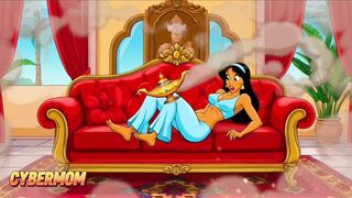 Princess Jasmine Has a Big Dick Grown Between Her Legs. Cartoon Arabian Fairy Tales for Adults
