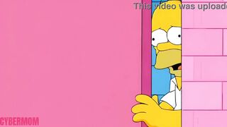 Married Housewife Cheats on Her Cuckold Husband on a Pink Couch. Cartoon Parody Simpsons. Hentai
