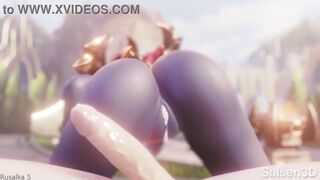 Shyvana rides your cock until you cum inside her (Cartoon - Animation)