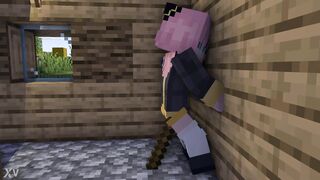 Anime Girl Make Own Dildo out of stick MINECRAFT PORN