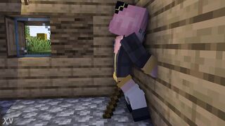 Anime Girl Make Own Dildo out of stick MINECRAFT PORN