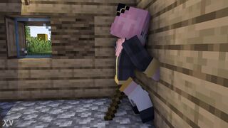 Anime Girl Make Own Dildo out of stick MINECRAFT PORN