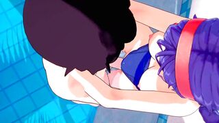 Mita horny poolside fucking - MiSide hentai - 3d anime sex