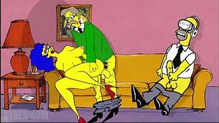 Simpson Parody Porn Cartoon. Slut Wife Does not miss the opportunity to fucked in secret from her husband With other guys. Wife Cheat