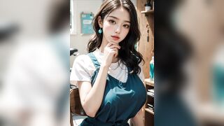 (3D ANIMATED HENTAI ASIAN MODEL) with the hairdresser (with pussy masturbation ASMR sound!)