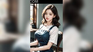 (3D ANIMATED HENTAI ASIAN MODEL) with the hairdresser (with pussy masturbation ASMR sound!)