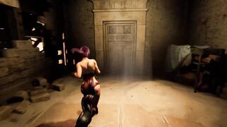 Lara solves the mystery of an ancient statue with a huge penis with her ass. 3D Hentai Game. Anime