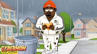 Wife Cheated on Her Husband with a Black Guy. Cartoon