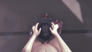 Tifa Lockhart from Final Fantasy VII big tits make me the best blowjob ever to get massive cumshot from big dick - 3d porn sfm animation