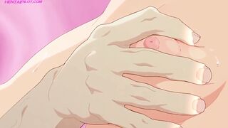 Squeezing my GF huge natural tits while she rides my cock - cartoon