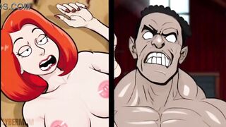 Slut Wife Blowjob to Neighbor and Doesn't Notice Husband Returns from Work. Wife BBC. Cuckold Husband. Cartoon