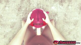 Explicit Tongue Fetish Close Up - Princess Trix Redhead With Big Tits Licks And Gets POV Facial Cumshot In 3D Hentai Animation