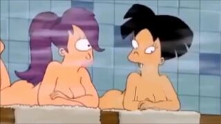 Amy Wong Flashing Tits in the Sauna - Futurama Animated