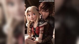 Astrid Hofferson and Hiccup filming their first sex video How to train your Dragon 3D cartoon animation