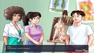 Summertime Saga | Painting two cute babes in art class