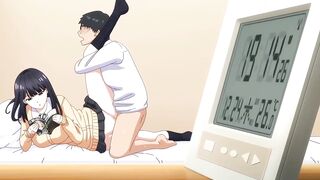 Girl lets him fuck her while she reads manga.