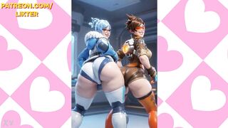 OVERWATCH TRACER AND MEI BIG ASS ANIMATED - AI HENTAI